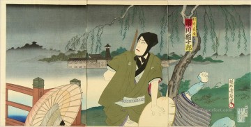 A scene from the kabuki stage Toyohara Chikanobu Oil Paintings